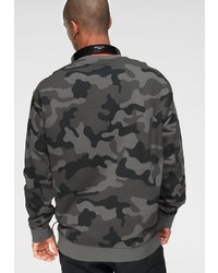 dunkelgrauer Camouflage Pullover mit einem Rundhalsausschnitt von Champion