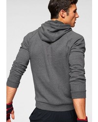 dunkelgrauer Fleece-Pullover mit einem Kapuze von Under Armour