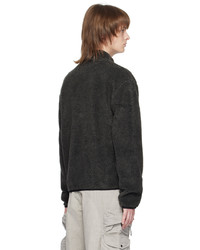 dunkelgrauer Fleece-Pullover mit einem Reißverschluss am Kragen von District Vision