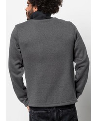dunkelgrauer Fleece-Pullover mit einem Reißverschluss am Kragen von Jack Wolfskin