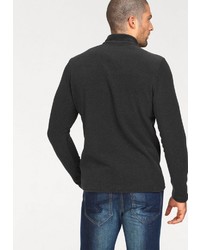 dunkelgrauer Fleece-Pullover mit einem Reißverschluss am Kragen von Odlo