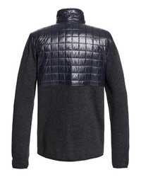 dunkelgrauer Fleece-Pullover mit einem Reißverschluß von Quiksilver