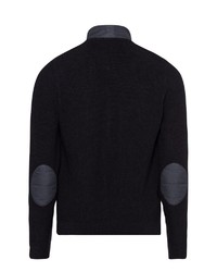 dunkelgrauer gesteppter Pullover mit einem Reißverschluß von Brax