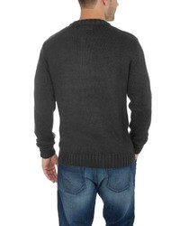 dunkelgrauer Henley-Pullover von Solid
