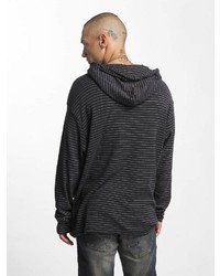 dunkelgrauer horizontal gestreifter Pullover mit einem Kapuze von Cyprime