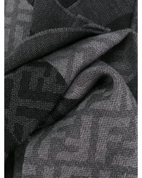 dunkelgrauer horizontal gestreifter Schal von Fendi