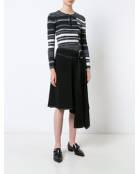 dunkelgrauer horizontal gestreifter Wollpullover von Derek Lam 10 Crosby