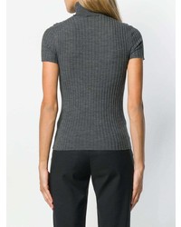 dunkelgrauer Kurzarmpullover von Chloé