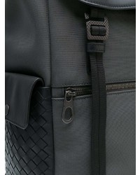 dunkelgrauer Leder Rucksack von Bottega Veneta