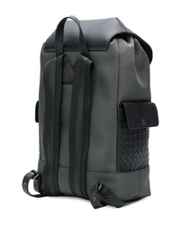 dunkelgrauer Leder Rucksack von Bottega Veneta