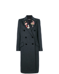 dunkelgrauer Mantel mit Blumenmuster von Dolce & Gabbana