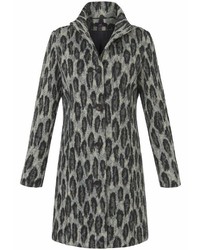 dunkelgrauer Mantel mit Leopardenmuster von Emilia Lay