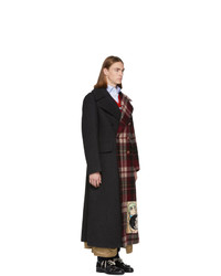 dunkelgrauer Mantel mit Schottenmuster von Gucci