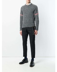 dunkelgrauer Mohair Pullover mit einem Rundhalsausschnitt von Thom Browne