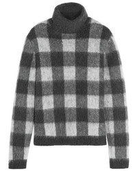 dunkelgrauer Mohair Rollkragenpullover