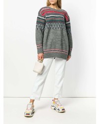 dunkelgrauer Oversize Pullover mit geometrischem Muster von Junya Watanabe