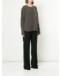 dunkelgrauer Oversize Pullover von Uma Wang