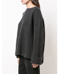 dunkelgrauer Oversize Pullover von Le Kasha