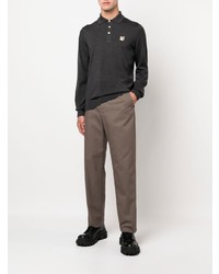 dunkelgrauer Polo Pullover von MAISON KITSUNÉ