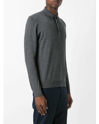 dunkelgrauer Polo Pullover von Fashion Clinic Timeless