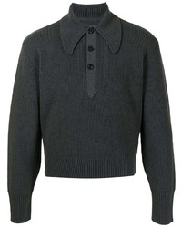 dunkelgrauer Polo Pullover von Maison Margiela