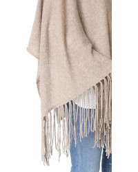 dunkelgrauer Poncho von White + Warren