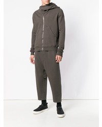 dunkelgrauer Pullover mit einem Kapuze von Rick Owens DRKSHDW