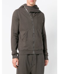 dunkelgrauer Pullover mit einem Kapuze von Rick Owens DRKSHDW