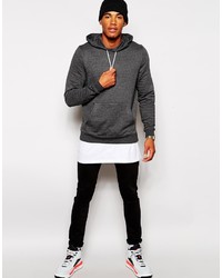 dunkelgrauer Pullover mit einem Kapuze von Asos