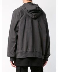 dunkelgrauer Pullover mit einem Kapuze von Rick Owens