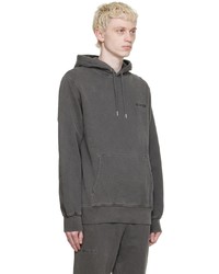 dunkelgrauer Pullover mit einem Kapuze von Han Kjobenhavn