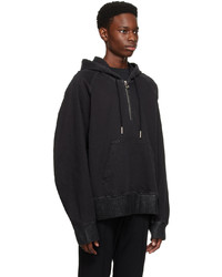 dunkelgrauer Pullover mit einem Kapuze von Solid Homme