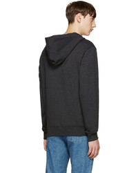 dunkelgrauer Pullover mit einem Kapuze von A.P.C.