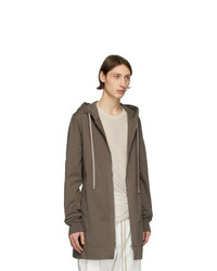 dunkelgrauer Pullover mit einem Kapuze von Rick Owens