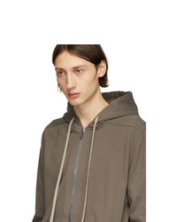 dunkelgrauer Pullover mit einem Kapuze von Rick Owens