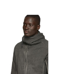 dunkelgrauer Pullover mit einem Kapuze von Boris Bidjan Saberi