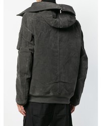 dunkelgrauer Pullover mit einem Kapuze von Rick Owens DRKSHDW