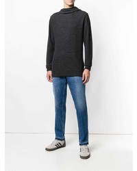 dunkelgrauer Pullover mit einem Kapuze von Dondup