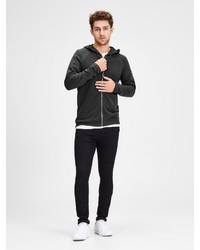 dunkelgrauer Pullover mit einem Kapuze von Jack & Jones