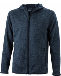 dunkelgrauer Pullover mit einem Kapuze von James & Nicholson