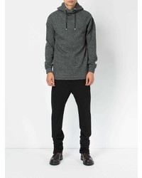 dunkelgrauer Pullover mit einem Kapuze von Balmain