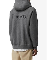 dunkelgrauer Pullover mit einem Kapuze von Burberry