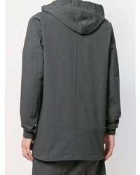 dunkelgrauer Pullover mit einem Kapuze von Rick Owens