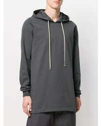 dunkelgrauer Pullover mit einem Kapuze von Rick Owens