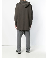 dunkelgrauer Pullover mit einem Kapuze von Rick Owens DRKSHDW