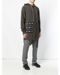 dunkelgrauer Pullover mit einem Kapuze von Rick Owens DRKSHDW