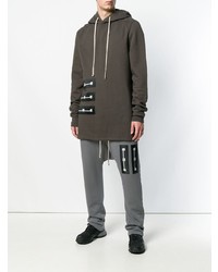 dunkelgrauer Pullover mit einem Kapuze von Rick Owens DRKSHDW