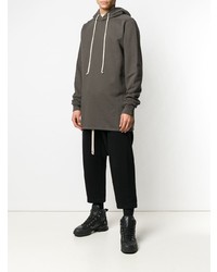 dunkelgrauer Pullover mit einem Kapuze von Rick Owens DRKSHDW