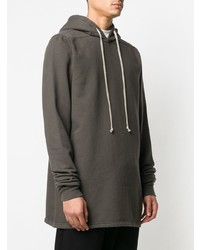 dunkelgrauer Pullover mit einem Kapuze von Rick Owens DRKSHDW