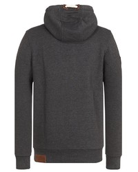 dunkelgrauer Pullover mit einem Kapuze von Naketano